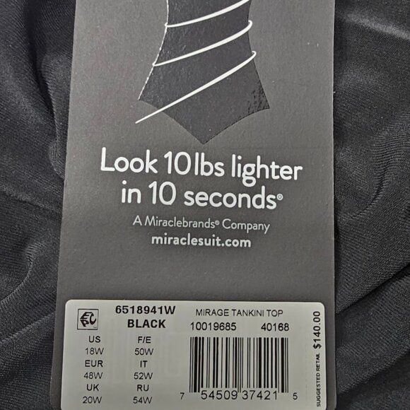 Miraclesuit Plus Size Mirage Tankini Top Size 18W - Picture 8 of 10